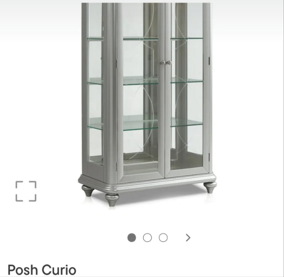 Posh Dining Set with 6 Chairs and Curio