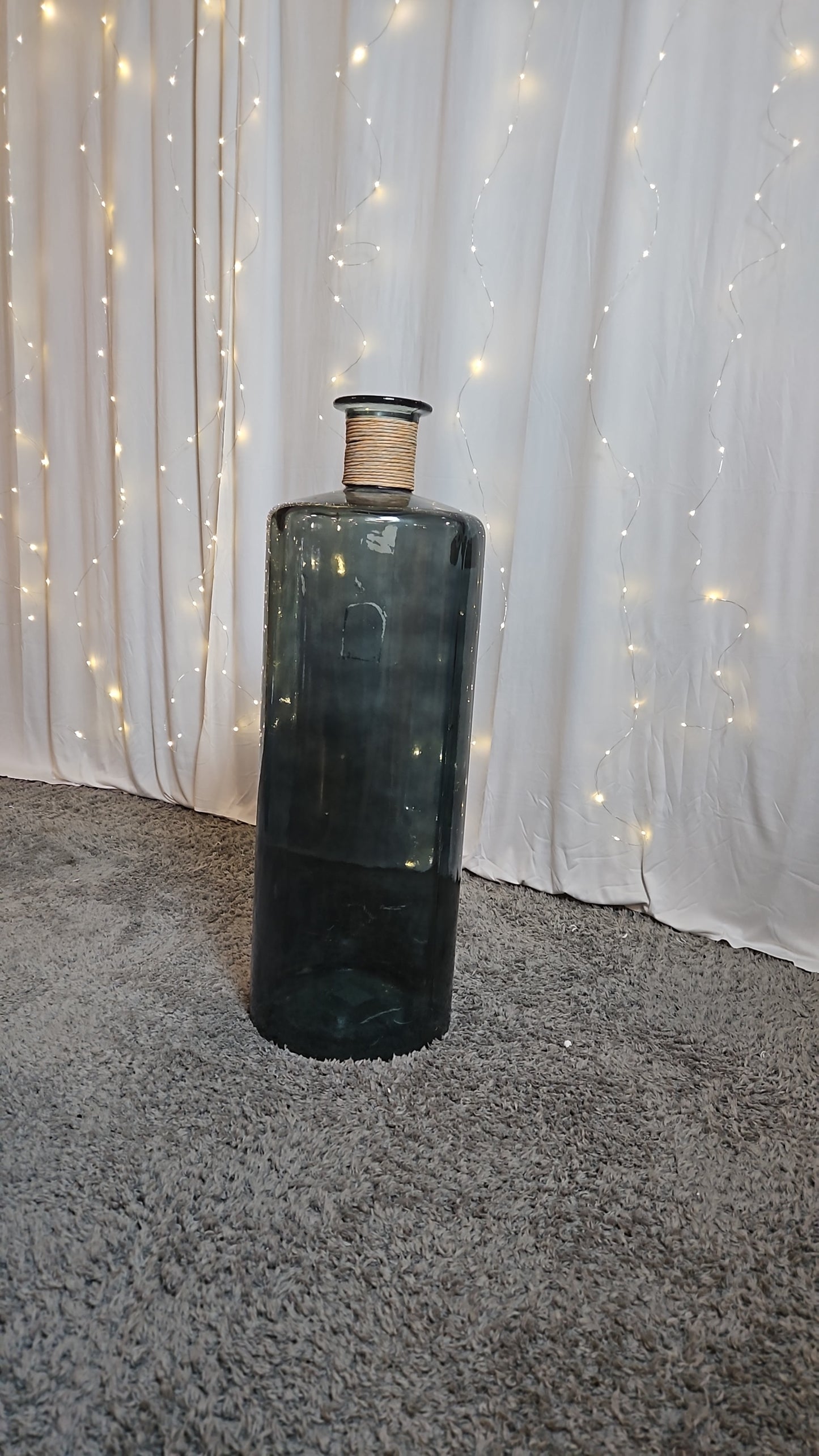 Black Bottle Vase with Detail