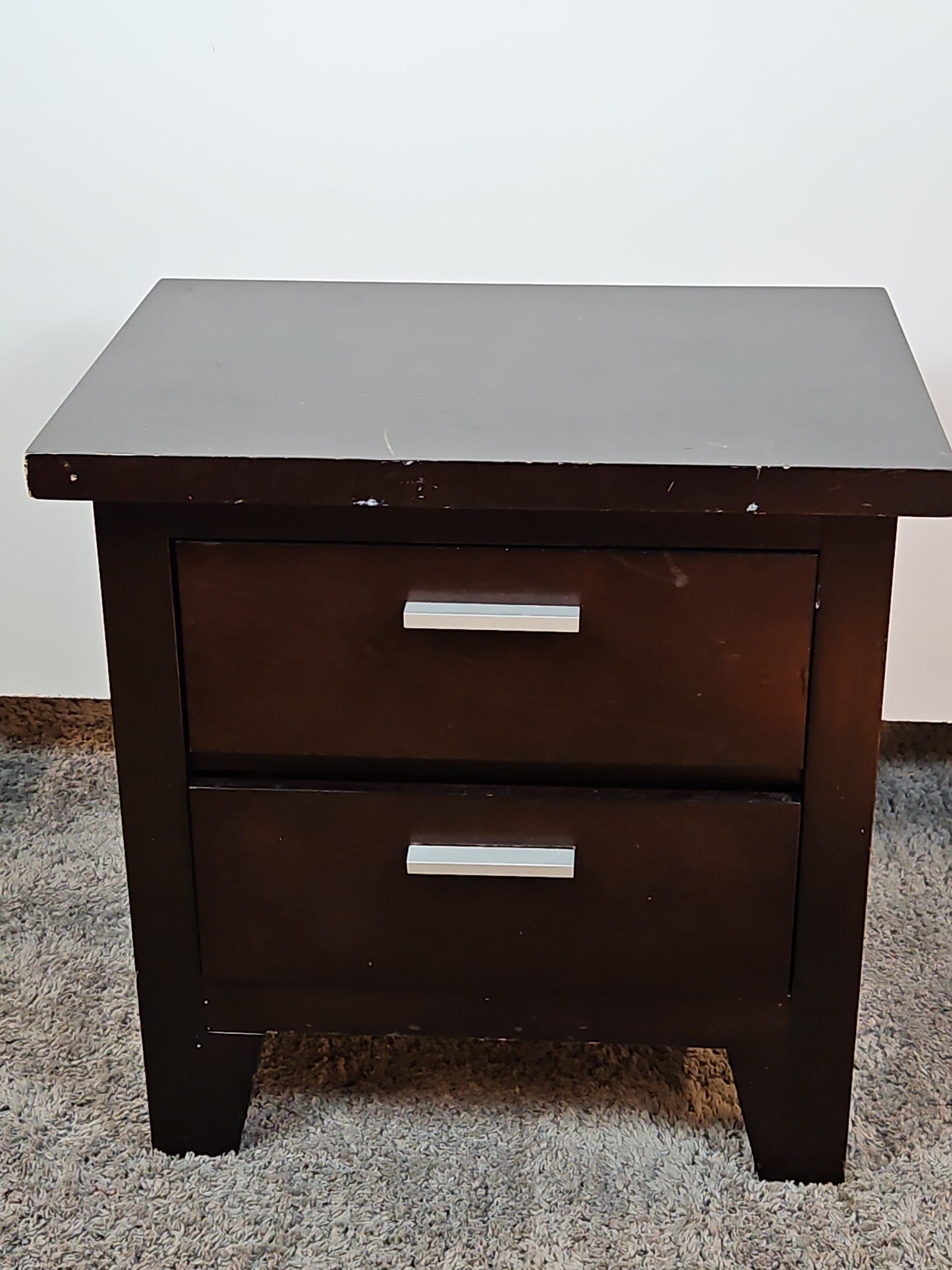 Black Nightstand 2 Drawer