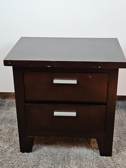 Black Nightstand 2 Drawer