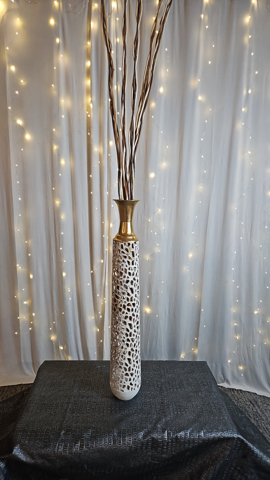 Floor Vase white and gold