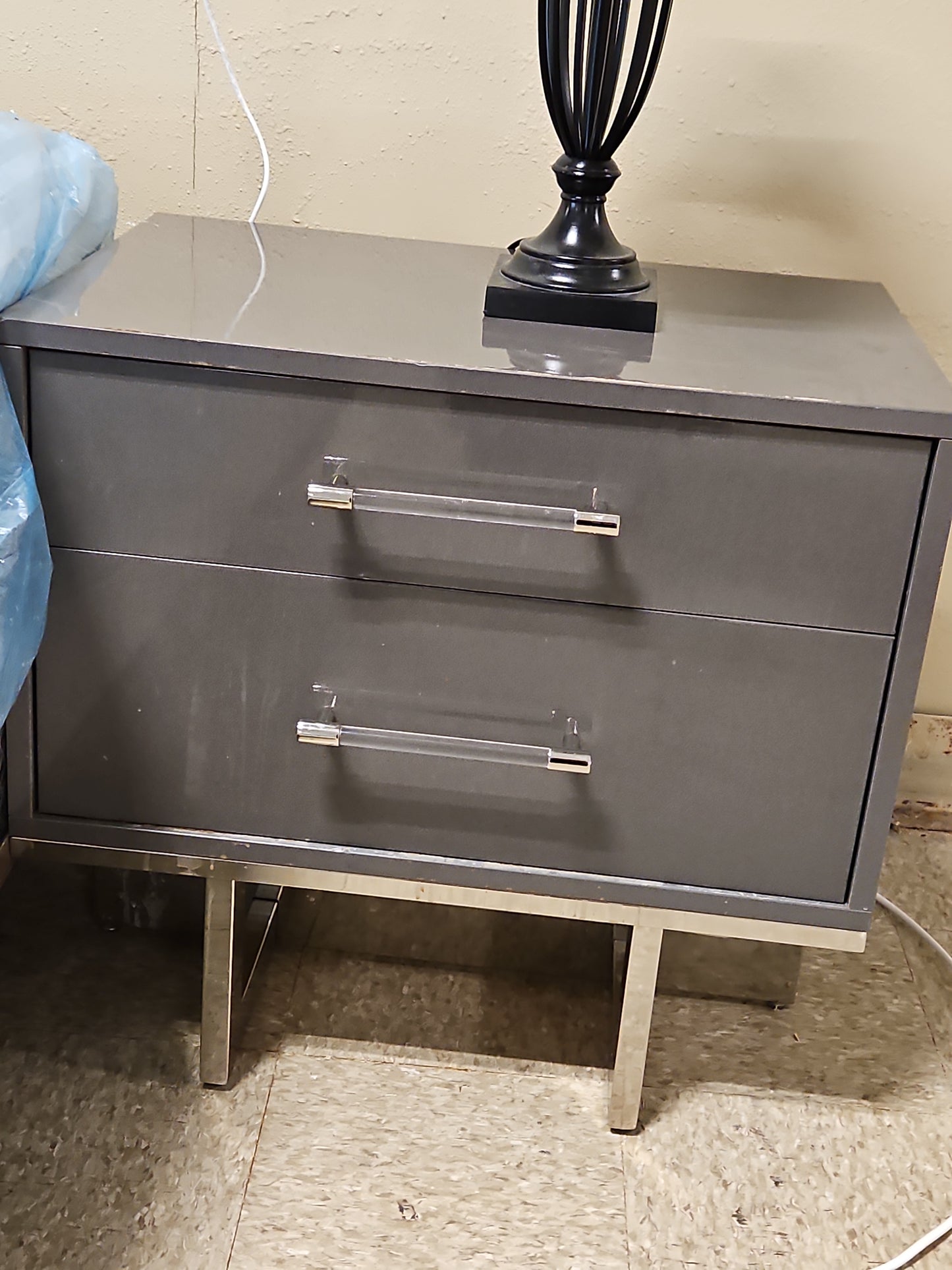 Matching Grey Dresser and Night Stand