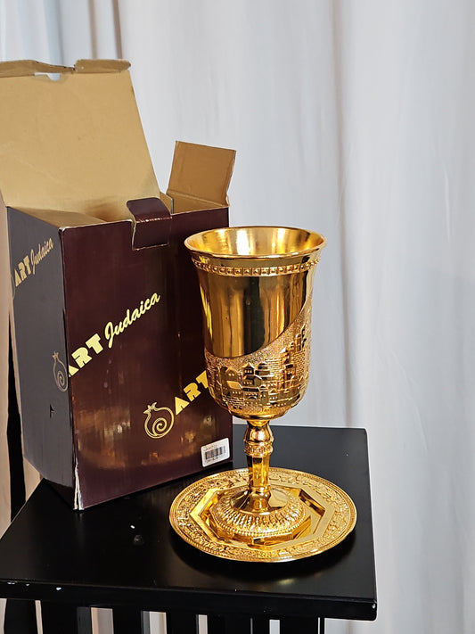 Faux Gold Goblet with Tray