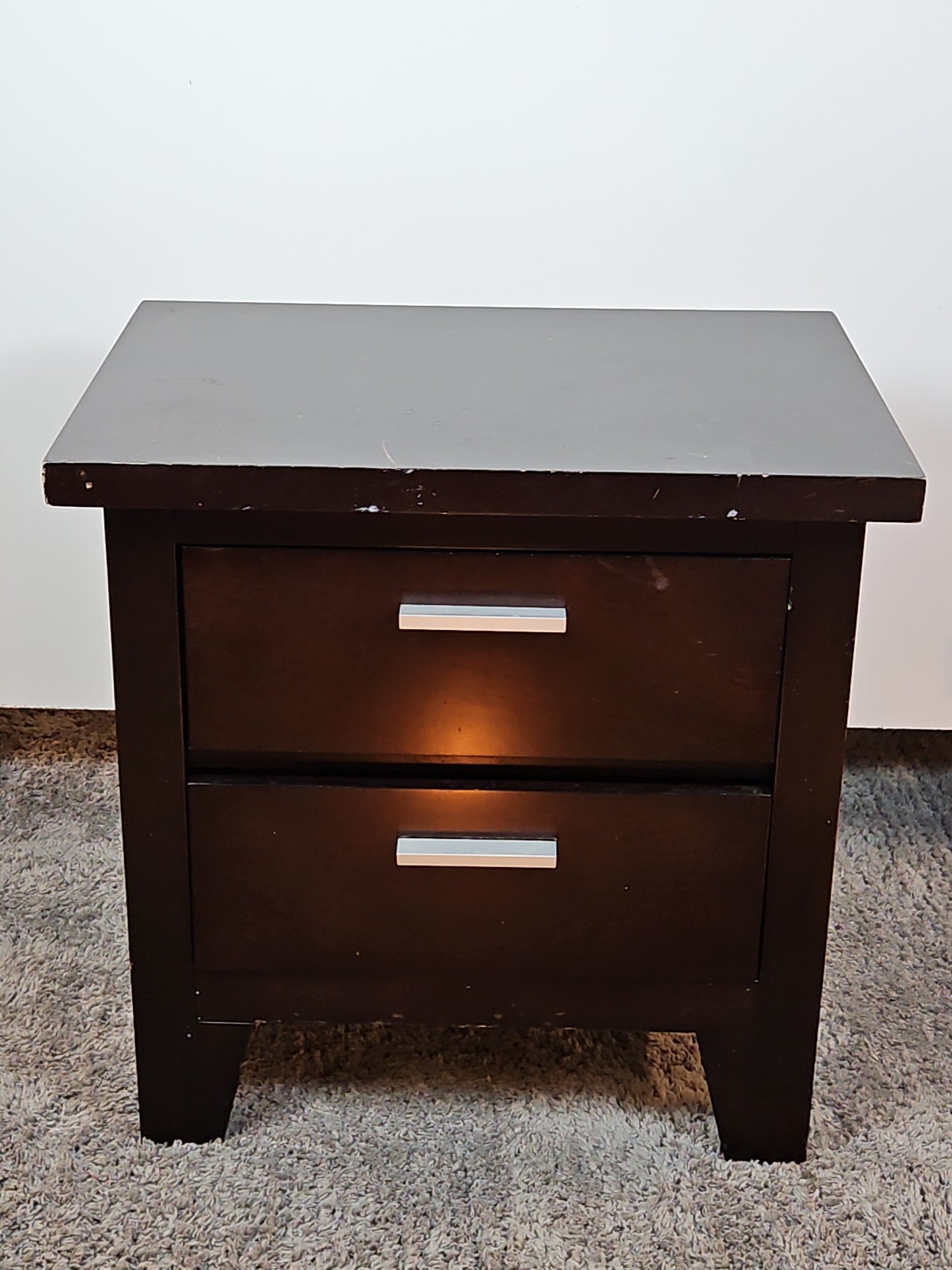 Black Nightstand 2 Drawer